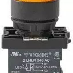 Teknic White LED and White Lens 220 V Illuminated Selector with Integral LED, P2ASL5LB-2PSR-32