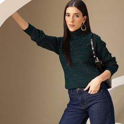 Chemistry Metallic Thread Knitted Ribbed Sweater-picture-9