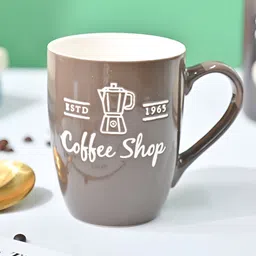 MARKET99 Brown & White Text or Slogans Printed Ceramic Glossy Mugs Set of Cups and Mugs-12