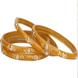 Somil Elegant Combo Glass Bangle Set | Handmade Traditional Chudi For Women | Perfect For Daily & Occasion Use, Combo of 2 Set, Yellow, Totai-image-37