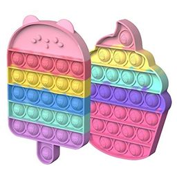 YAMAMA Pop Bubble Stress Relieving Silicone Ice Cream Pop It Fidget Toy Pack of 2 - Multicolor-24