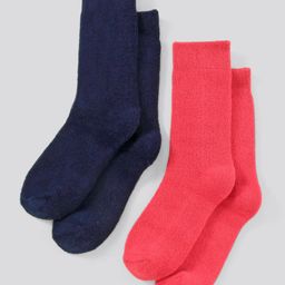 Pine Kids Anti Microbial Washed Soft Terry Socks Set of 2 Pairs - Navy Pink-image-89