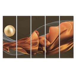 WENS Modern Art 5 Pieces Laminated Wall Art Panels - Multicolor-12