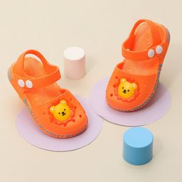 Yellow Bee Rubber Lion Face Embossed Sandals - Orange-picture-45