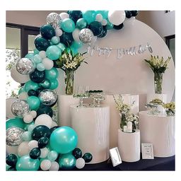Bubble Trouble  Happy Birthday Decoration Items for girls & boys DIY Combo with Mint & Dark Green color set balloons kit pack of 67 items-29