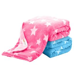 Oyo Baby Fleece Printed Single Crib Baby Blanket Star Printed Blue and Pink-image-88