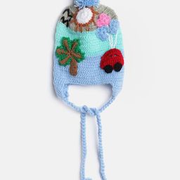MayRa Knits Flower & Tree With Car Hand Knitted Bobble Cap - Blue-image-22