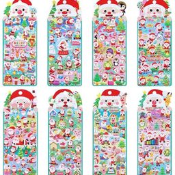 Crackles Kawaii Stickers Set Set of 1 Christmas Themed Santa and items Stickers, DIY 3D Puffy Stickers for Boys & Girls, Aesthetic Sticker, Cute Stickers, Self Adhesive Stickers Set (Pack of 1)-picture-12