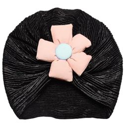 THE LITTLE LOOKERS Floral Detailed Soft Turban Cap - Black-image-21