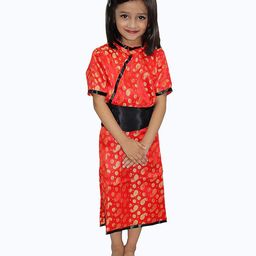Kaku Fancy Dress Chinese Global Ethnic Dance Theme Costume Set - Red-image-73