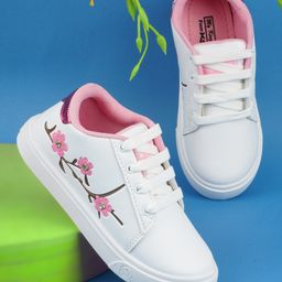 KATS Floral Design Lace Ups Shoes - White-image-89