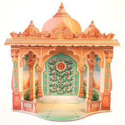 Sky Goodies Mandir DIY Paper Craft Kit - Home Temple Decor Makhar-21