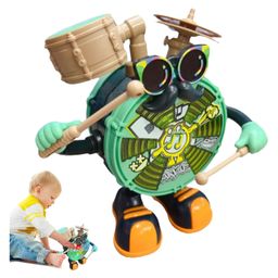 Sanjary Electric Drum Figures Educational Musical Kids Robot interactive Singing and Dancing Lights Toy color design may vary-5