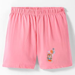 Tango Single Jersey Knit Knee Length Shorts With Teddy Bear Print - Coral-image-80