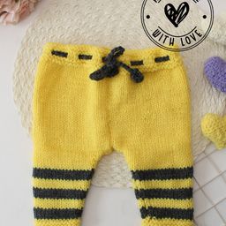 Woonie Woollen Striped Handmade Pajama - Yellow-image-98