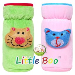 Little Boo Baby Feeding milk Bottle Cover with Elastic Neck Pack of 2 Valvet Green&Pink - Fits 125 ml 120 ml 150 ml Bottle.-13
