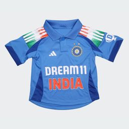 Adidas Kids Knit Raglan Sleeves Indian Team Jersey T-Shirt - Blue-image-65