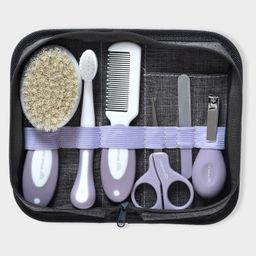 Mi Arcus 6pcs Baby Nail Grooming Set & Elegant Baby Comb & Brush Set with Soft Bristles & Tooth Brush Set-Mauve, 0M+-9