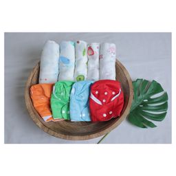 Ortis Free Size Reusable Cloth Diaper And Cotton Muslin Swaddle Wrapper Printed Color (combo) Multicolor- Pack of 2-19