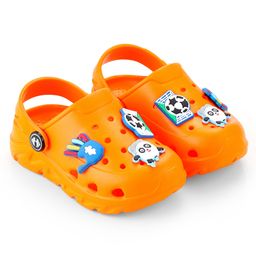 HOPPA SWEDEN Perforated Clogs With Panda & Ball Charms - Orange-image-99