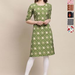 7Threads Women Ethnic Motifs Printed Sequinned Floral Crepe Kurta-image-77