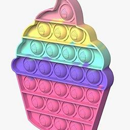 YAMAMA Pop Bubble Stress Relieving Silicone Ice Cream Pop It Fidget Toy Pack of 2 - Multicolor image 2