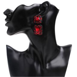 YouBella Artificial Stones Studded Square Shaped Drop Earrings-8