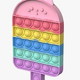 YAMAMA Pop Bubble Stress Relieving Silicone Ice Cream Pop It Fidget Toy Pack of 2 - Multicolor image 3