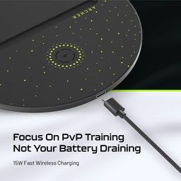 Archer Tech Lab Quiver 500 Gaming Mousepad, 15W Wireless Charging, All Qi Device Compatible, Surge Protection, High Speed+ Low Friction Pu Foam Surface, Plug & Play, Compact, Portable image 3