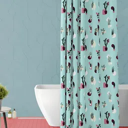 ArtzFolio Sea Green Printed Waterproof Shower Curtain-image-32