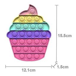 YAMAMA Pop Bubble Stress Relieving Silicone Ice Cream Pop It Fidget Toy Pack of 2 - Multicolor image 4