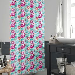 ArtzFolio Blue & Pink Printed Waterproof Shower Curtain-image-77