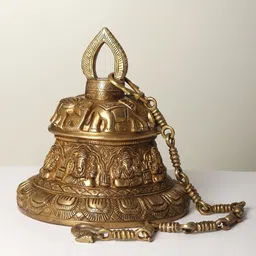 Exotic India Textured Brass Pooja Bells-42
