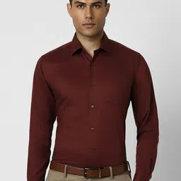 Van Heusen Men Spread Collar Solid Cotton Slim Fit Formal Shirt-image-86