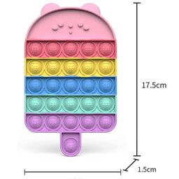 YAMAMA Pop Bubble Stress Relieving Silicone Ice Cream Pop It Fidget Toy Pack of 2 - Multicolor image 5