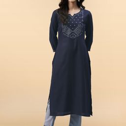 Anouk Rustic Women Floral Embroidered Regular Thread Work Kurta with Trousers-image-87