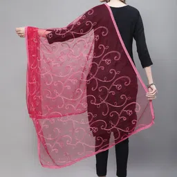 LOOM LEGACY Floral Embroidered Dupatta image 2