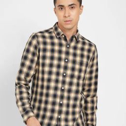 Sf Jeans By Pantaloons Black Cotton Slim Fit Checks Shirt-picture-7