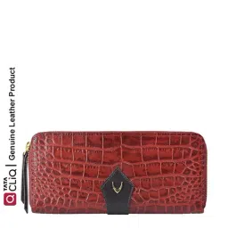 Hidesign Scorpio W2 Sb Rf Red Textured Rfid Zip Around Wallet for Women-image-34