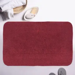 BIANCA Ultra-Soft Fluffy Bath Mat With Non-Slip Rubber Backing -1pc Medium (plush) solid-red-0