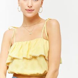 Forever 21 Light Yellow Regular Fit Crop Top-picture-3