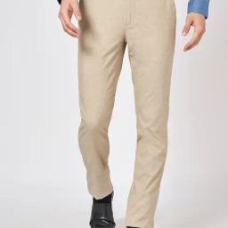 Peregrine By Pantaloons Beige Slim Fit Texture Trousers-picture-46