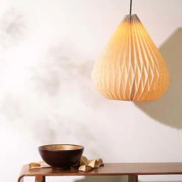 FIG Living Off-White Linen Dome Pendant Lamp-93
