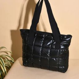 HauteSauce Black Quilted Medium Tote Bag-image-92