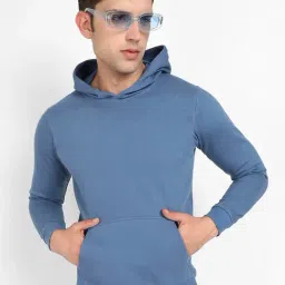 Campus Sutra Blue Regular Fit Hooded Sweatshirt-picture-33