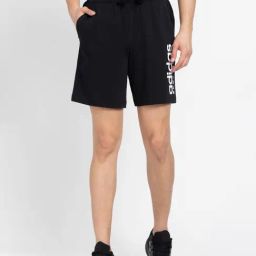 Adidas Black Cotton Regular Fit Logo Printed Sports Shorts-image-72