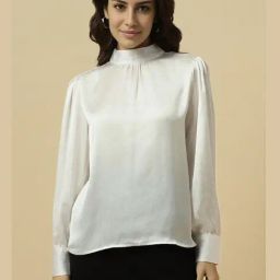Allen Solly White Polyester Solid Regular Fit Topsandtees-picture-28