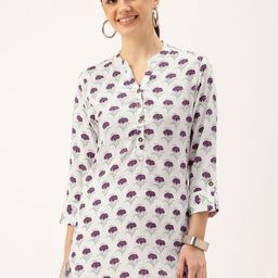 AMUKTI Mandarin Collar Printed Tunic image 3