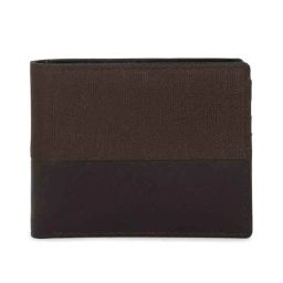 Allen Solly Brown Color Block Leather Bi-Fold Wallet for Men-image-66