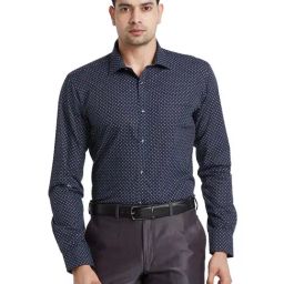 Park Avenue Black Slim Fit Printed Shirt-image-94